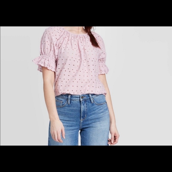 Universal Threads Lilac Eyelet Top Sz M - Picture 2 of 6